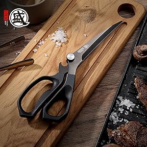 MITSUMOTO SAKARI Japanese Kitchen Shears, Cooking Scissors Titanium Plated for Meat Vegetable Herb