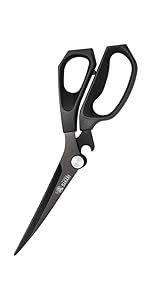 MITSUMOTO SAKARI Japanese Kitchen Shears, Cooking Scissors Titanium Plated for Meat Vegetable Herb