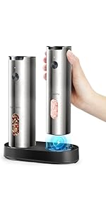 Electric Wine Opener Tomentific, Rechargeable Automatic Wine Corkscrew Bottle Opener With Foil Cutter, Type-C Charging Wine Openers With LED Light For Home Party Wedding Gifts (Stainless Steel)
