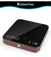 KitchenTour Dual Platform Digital Kitchen Scale with Total Weight Function - 500g/0.1g & 15kg/1g - Accurate for Cooking and Baking Black
