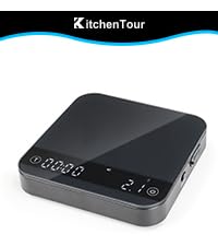 KitchenTour Dual Platform Digital Kitchen Scale with Total Weight Function - 500g/0.1g & 15kg/1g - Accurate for Cooking and Baking Black