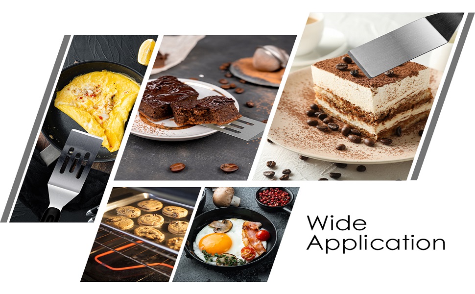 Small Spatula 2 Pieces, Metal Spatulas for Kitchen Use, Stainless Steel Mini Serving Spatula for Flipping and Cooking, Ideal for Brownies, Tiramisu, Cookie, Lasagna or Pancakes, etc