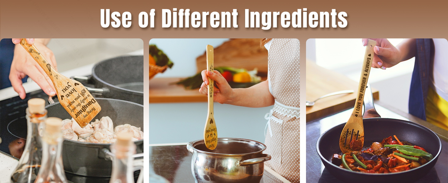 Gifts for Daughter - "Recipe for a Special Daughter" Daughter Birthday Gifts Cutting Board Set, Bamboo-Made Engraved Utensil Set Birthday Gifts for Daughter, Daughter Gifts