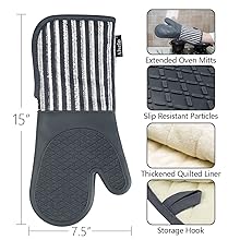 Silicone Pot Holders Set of 3 Heat Resistant & Non Slip Potholders, Professional Oven Hot Pads with Pockets Mitts for Kitchen Cooking Baking Barbecue (Khaki, 3)