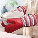Silicone Pot Holders Set of 3 Heat Resistant & Non Slip Potholders, Professional Oven Hot Pads with Pockets Mitts for Kitchen Cooking Baking Barbecue (Khaki, 3)