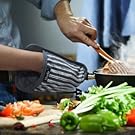 Silicone Pot Holders Set of 3 Heat Resistant & Non Slip Potholders, Professional Oven Hot Pads with Pockets Mitts for Kitchen Cooking Baking Barbecue (Khaki, 3)