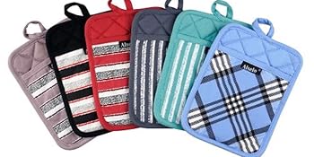 Silicone Pot Holders Set of 3 Heat Resistant & Non Slip Potholders, Professional Oven Hot Pads with Pockets Mitts for Kitchen Cooking Baking Barbecue (Khaki, 3)