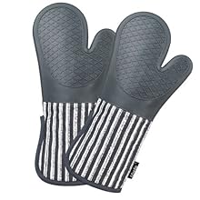 Silicone Pot Holders Set of 3 Heat Resistant & Non Slip Potholders, Professional Oven Hot Pads with Pockets Mitts for Kitchen Cooking Baking Barbecue (Khaki, 3)