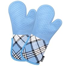 Silicone Pot Holders Set of 3 Heat Resistant & Non Slip Potholders, Professional Oven Hot Pads with Pockets Mitts for Kitchen Cooking Baking Barbecue (Khaki, 3)