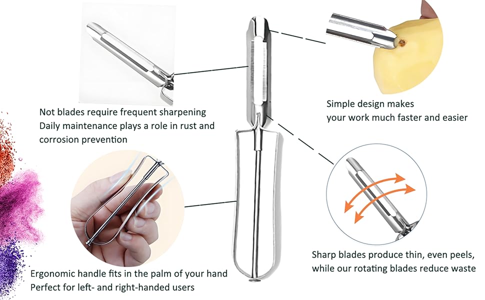 Potato Peelers for Kitchen, 2 Pcs, Just Like Mom's old steel Peeler