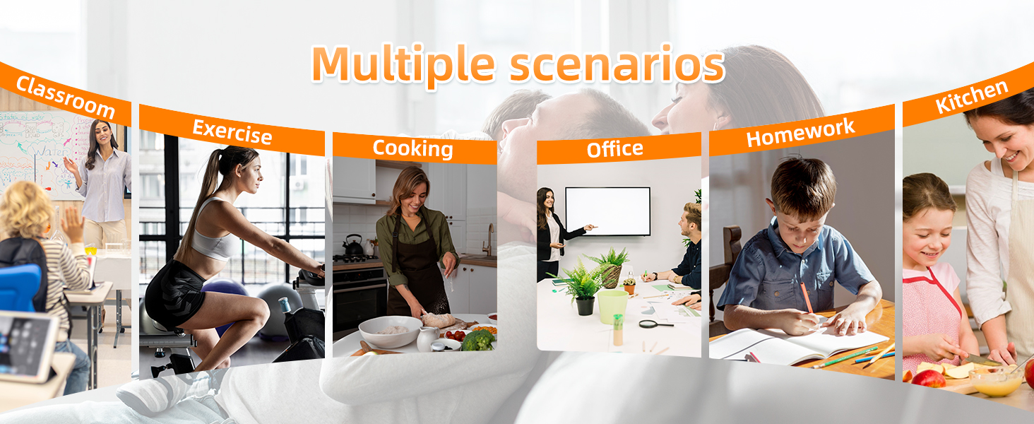 DOOMAY Digital Kitchen Visual Timer: 3.6'' Large LED Display, Magnetic, 3 Brightness, 4 Alarms and Volume, Memory Function, Countdown Count up for Cooking, Classroom, Home Gym, AAA Battery Included