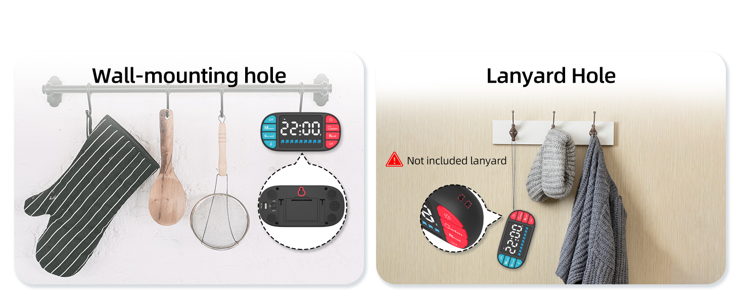 DOOMAY Digital Kitchen Visual Timer: 3.6'' Large LED Display, Magnetic, 3 Brightness, 4 Alarms and Volume, Memory Function, Countdown Count up for Cooking, Classroom, Home Gym, AAA Battery Included