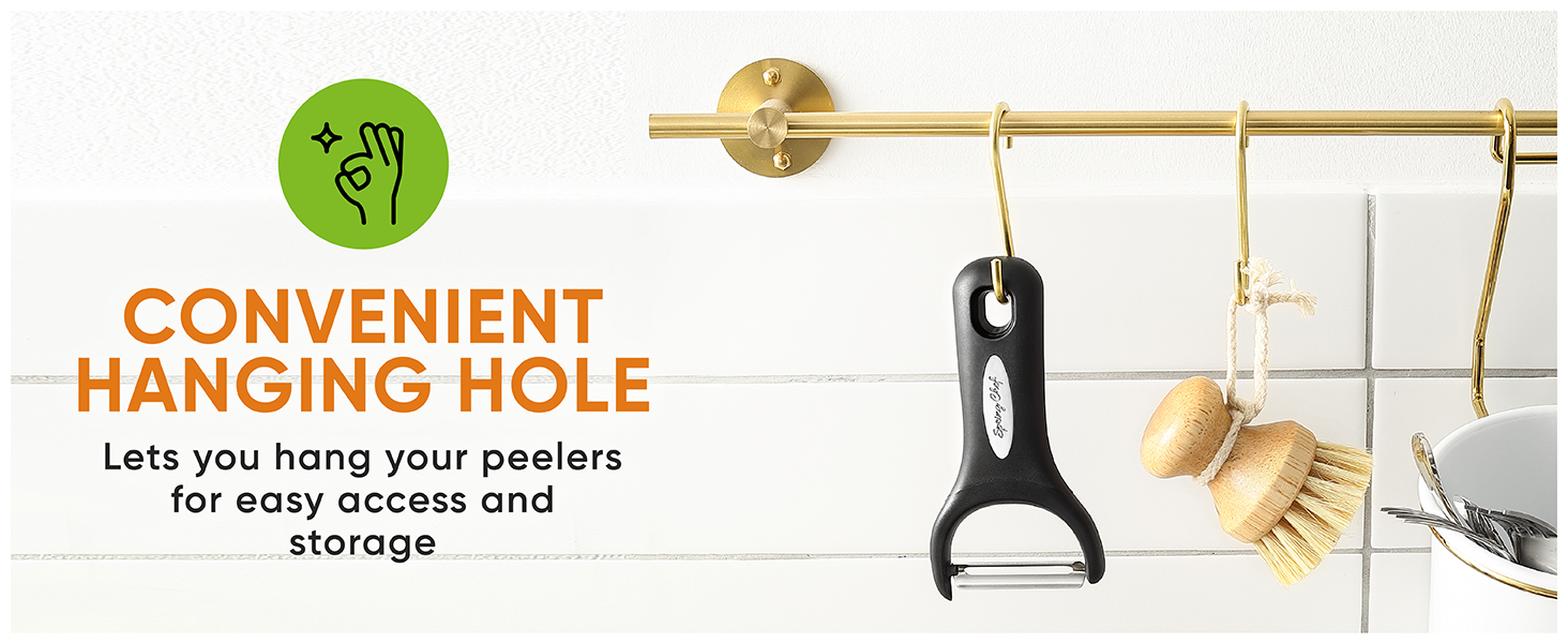 Spring Chef Swivel Vegetable Peeler & Y Potato Peeler for Kitchen with Soft Grip Handles and Ultra Sharp Stainless Steel Blades, Perfect for Veggie, Fruit, Carrot, Apple - Dishwasher Safe - Black