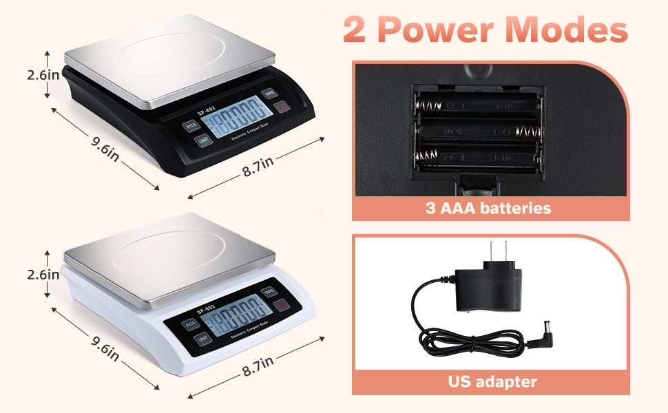 Large Digital Kitchen Scale 66LB 30kg Commercial Food Scale Stainless Bread Scale with LCD Display Commercial Weighing Devices for Baking Cooking(Silver)