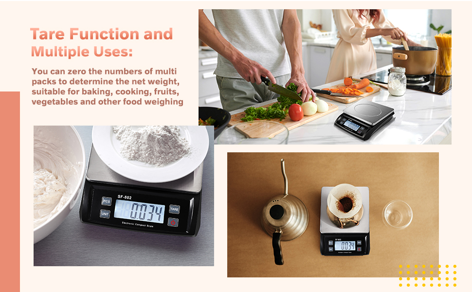 Large Digital Kitchen Scale 66LB 30kg Commercial Food Scale Stainless Bread Scale with LCD Display Commercial Weighing Devices for Baking Cooking(Silver)