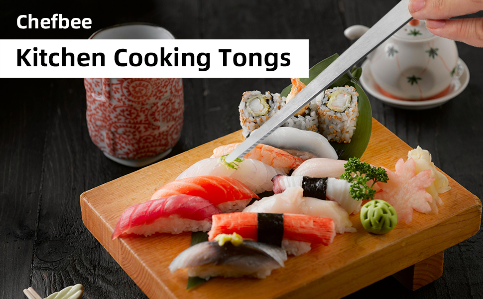 ChefBee Kitchen Cooking Tongs Tweezers - 2PCS 12