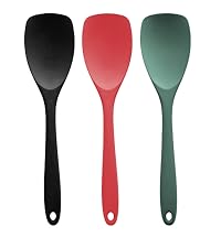Silicone Spatula Set, 600°F Heat Resistant Silicone Spatula Turner Flipper for Cooking, Non Stick and Non Scratch Kitchen Utensils for Eggs & Pancakes, 4 Pack, Black