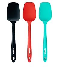 Silicone Spatula Set, 600°F Heat Resistant Silicone Spatula Turner Flipper for Cooking, Non Stick and Non Scratch Kitchen Utensils for Eggs & Pancakes, 4 Pack, Black