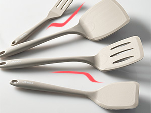 Silicone Spatula Set, 600°F Heat Resistant Silicone Spatula Turner Flipper for Cooking, Non Stick and Non Scratch Kitchen Utensils for Eggs & Pancakes, 4 Pack, Black