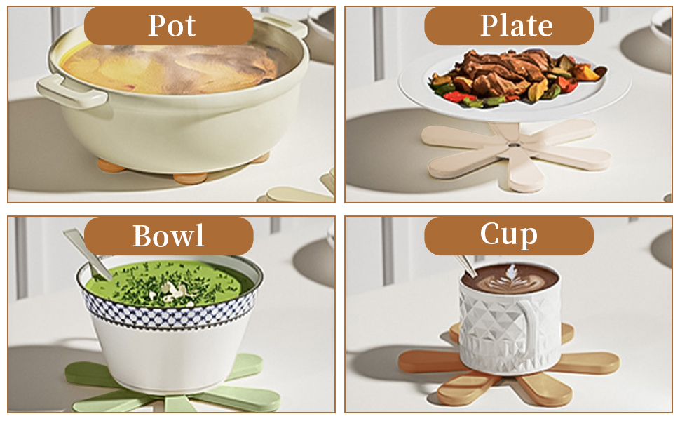 Tree Coasters Set of 3, Silicone Tree Trivets for Hot Dishes, Kitchen, Office Desk, Restaurant Cafe Coaster or Decoration