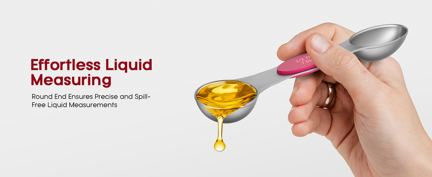 Premium Magnetic Measuring Spoons Set|Strong N52 Magnets|Heavy Duty Stainless Steel|Dual-Sided for Spice Jar & Liquid Measuring|Dishwasher Safe|7 Spoons with Leveler for Baking & Cooking (Colorful)