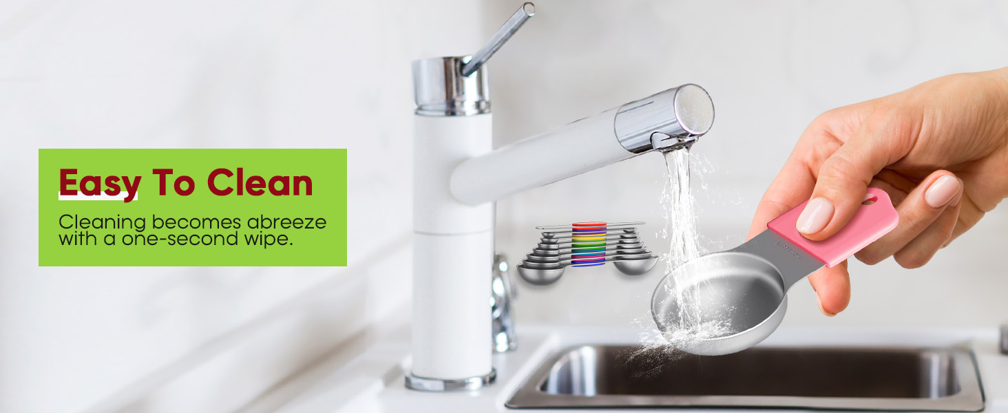 Magnetic Measuring Cups and Spoons Set304 Stainless Steel Dual Scale Set of 15, Strong N52 Magnetic Nesting Design with Leveler, for Dry&Liquid Ingredients, Dishwasher Safe(Colorful)