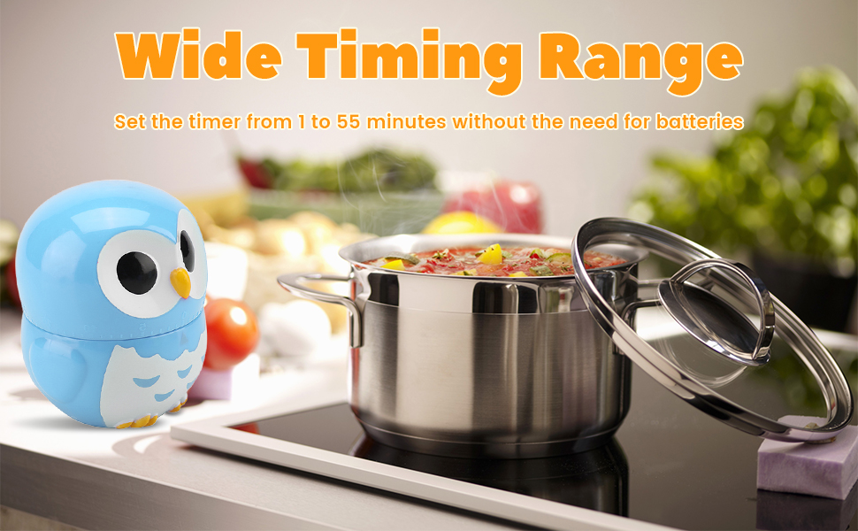 Owl Kitchen Timer, Kitchen Timer Owl Mechanical Home Cooking Counters Clock Portable Alarm Clock Kitchen Cooking Tool (Pink)