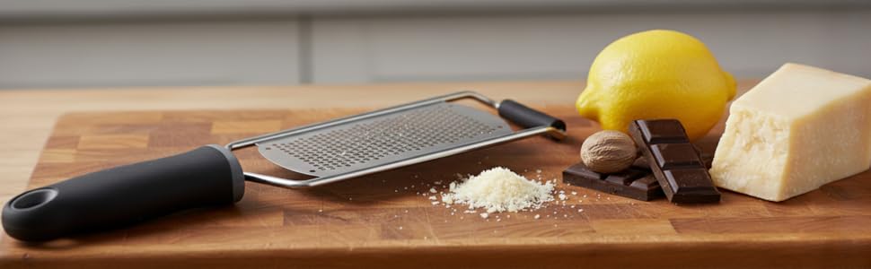 Stainless Steel Ultra Fine Cheese Grater Great for Hard Cheeses, Chocolate, Nutmeg, and Lemon Zest - EJKJ Kitchenware