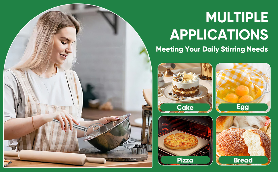 Danish Dough Whisk Stainless Steel Hook Dutch Bread Mixer Hand Tool for Sourdough Baking Making Blending Pastry Pizza