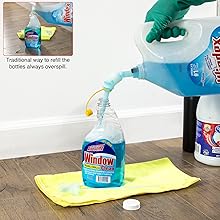 Extendable No-Drip Pour Spout for Quart and Gallon Jugs, Vented, Adjustable 6 to 10 Inch, Collapsible, Universal Fit - 3 Pack