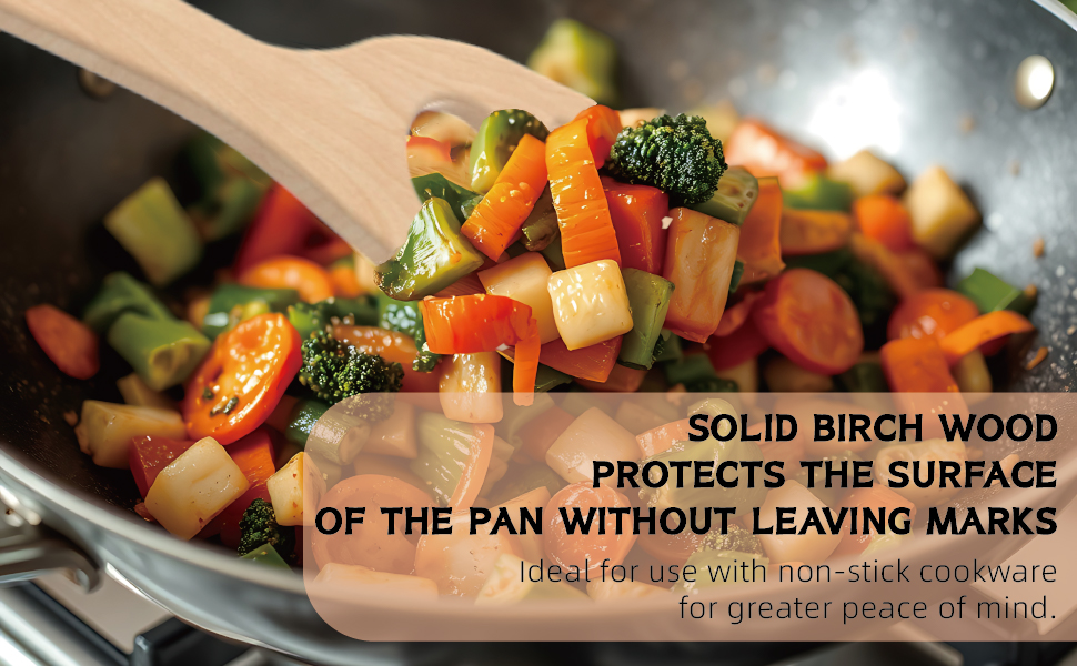 12'' Birch Pasta Forks, 2-Pack - Hand Shaped Spaghetti Server with Measuring Hole for Perfect One-Serving Portion, Natural Wood Cooking Utensils for Pasta Salad, Long Handle Noodle Spoon