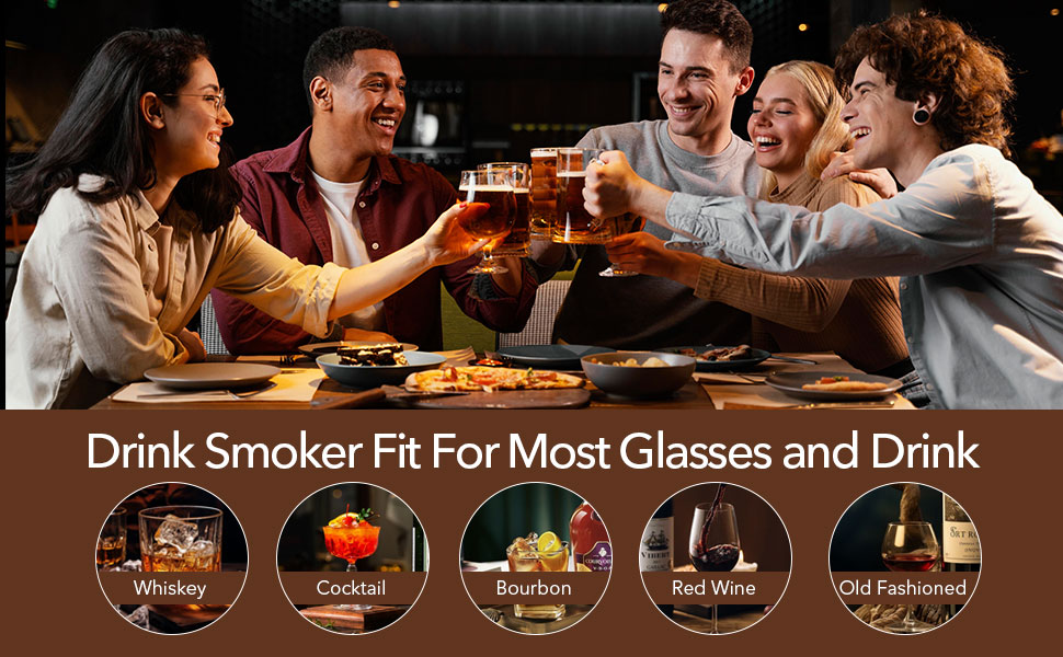 23Pcs Whiskey Smoker Kit with Torch-12 Wood Chips, Ice Ball Mold, Cocktail Smoker Infuser Kit, Old Fashioned Drink Smoker Kit, Birthday Bourbon Whiskey Gifts for Men,Dad,Him, Valentine's Day Gifts