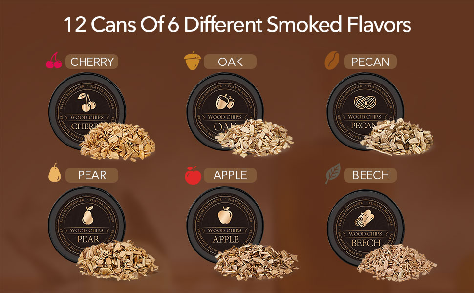 23Pcs Whiskey Smoker Kit with Torch-12 Wood Chips, Ice Ball Mold, Cocktail Smoker Infuser Kit, Old Fashioned Drink Smoker Kit, Birthday Bourbon Whiskey Gifts for Men,Dad,Him, Valentine's Day Gifts