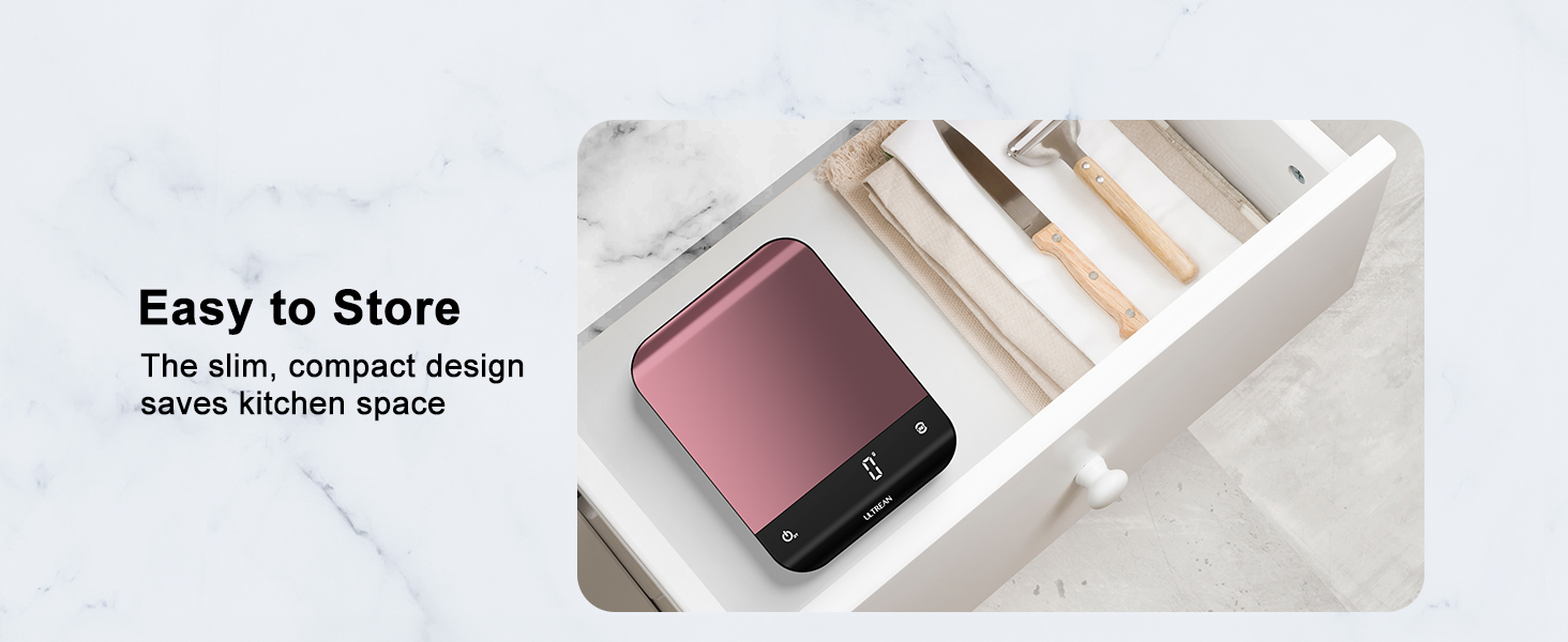 Ultrean Food Scale, Digital Kitchen Scale with LED Display, Weight Grams and Ounces for Baking Cooking, 6 Units with Tare Function, 11lb (Batteries Included)