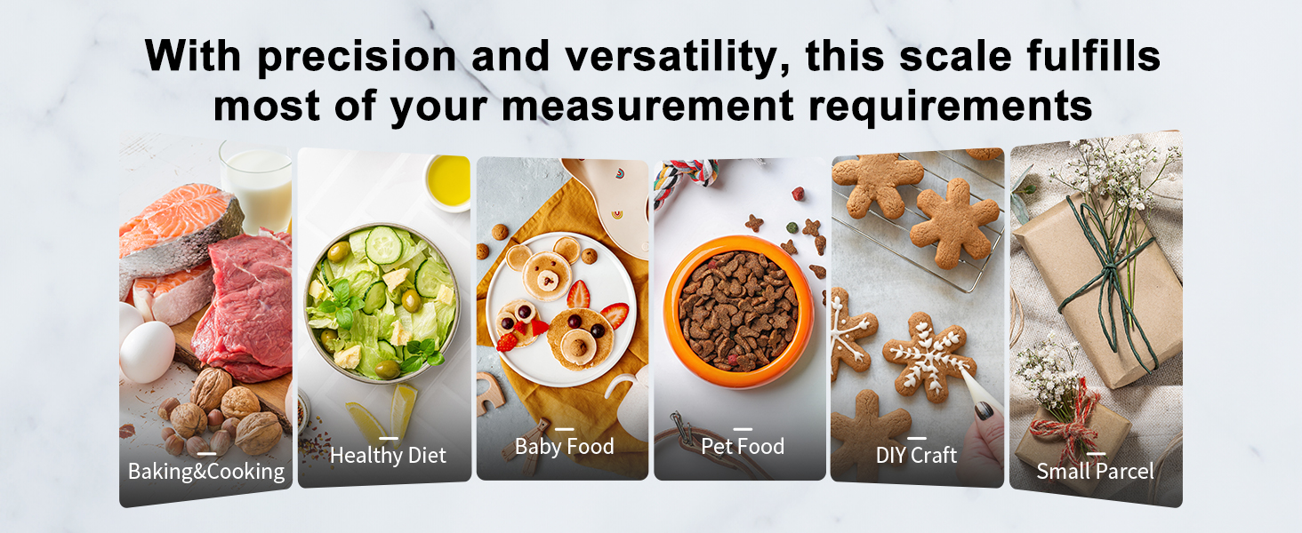 Ultrean Food Scale, Digital Kitchen Scale with LED Display, Weight Grams and Ounces for Baking Cooking, 6 Units with Tare Function, 11lb (Batteries Included)