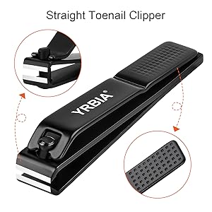 Nail Clippers with Glass Nail File, YRBIA Ultra Sharp Nail Clipper Set, Professional Fingernail & Toenail Clippers Nail Cutter for Men and Women (Black)