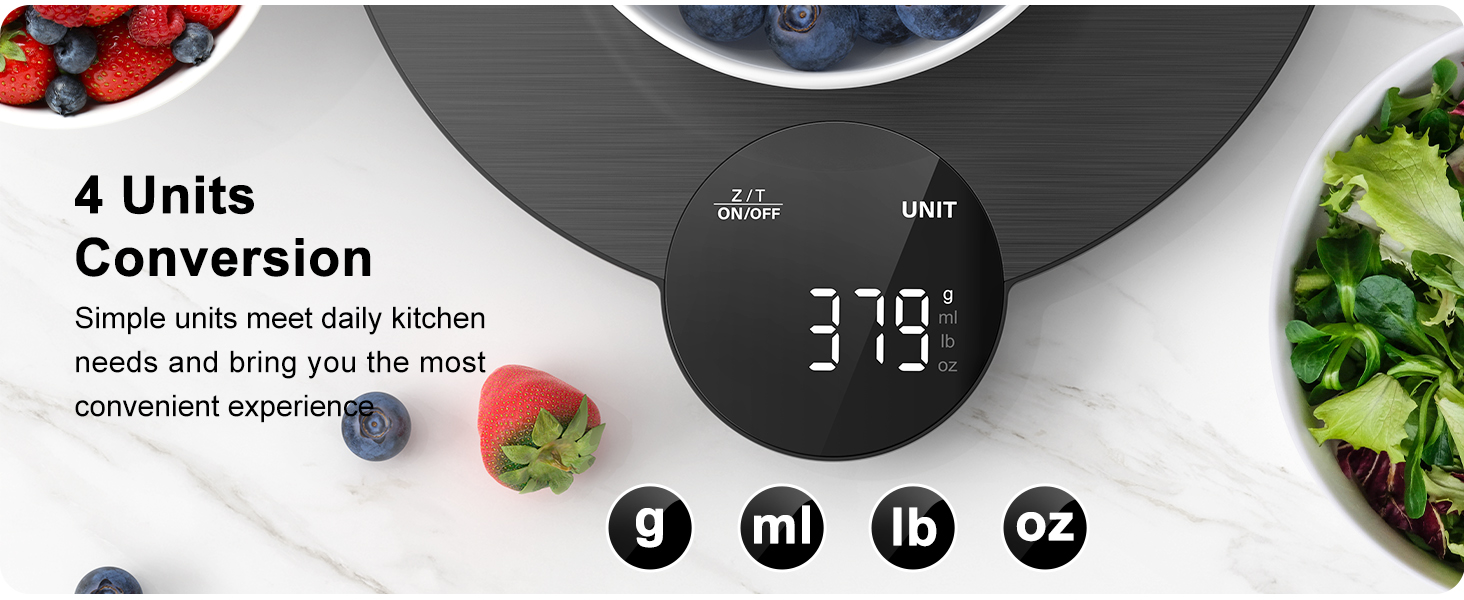 Ultrean 1g/0.1oz Precision Food Scale, HD LED Display Digital Kitchen Scale, Stainless Steel, 11lb Capacity for Cooking Baking (Batteries Included)