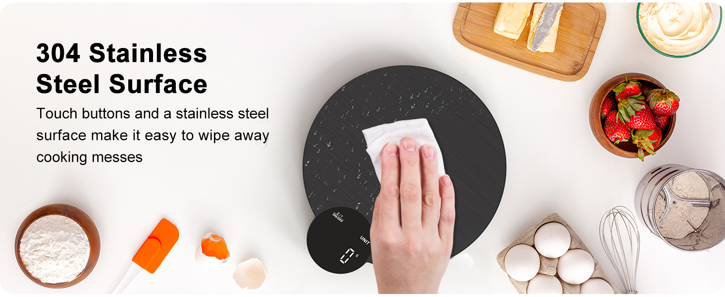 Ultrean 1g/0.1oz Precision Food Scale, HD LED Display Digital Kitchen Scale, Stainless Steel, 11lb Capacity for Cooking Baking (Batteries Included)