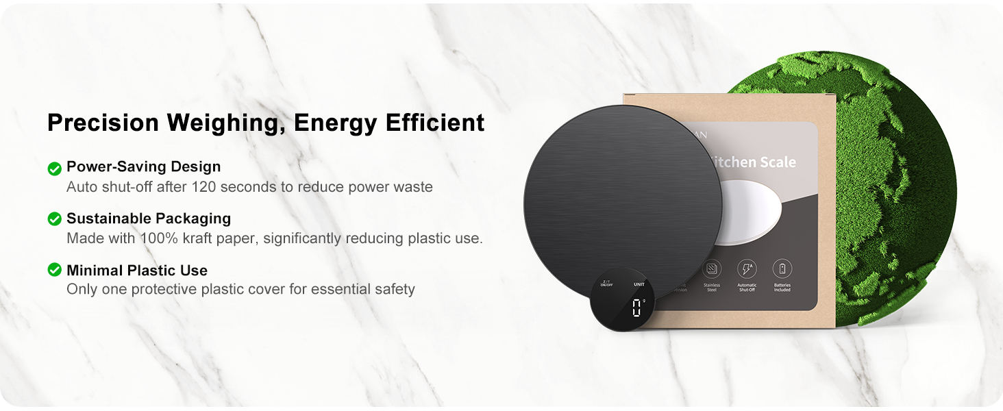 Ultrean 1g/0.1oz Precision Food Scale, HD LED Display Digital Kitchen Scale, Stainless Steel, 11lb Capacity for Cooking Baking (Batteries Included)