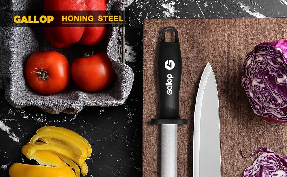 Diamond Honing Steel -12 In Knife Sharpener Rod,For Sharpening Kitchen Knife, Cooking Knives, Butcher's Knives, Home Gourmet Blades, Garden Tools Sharpening Stick