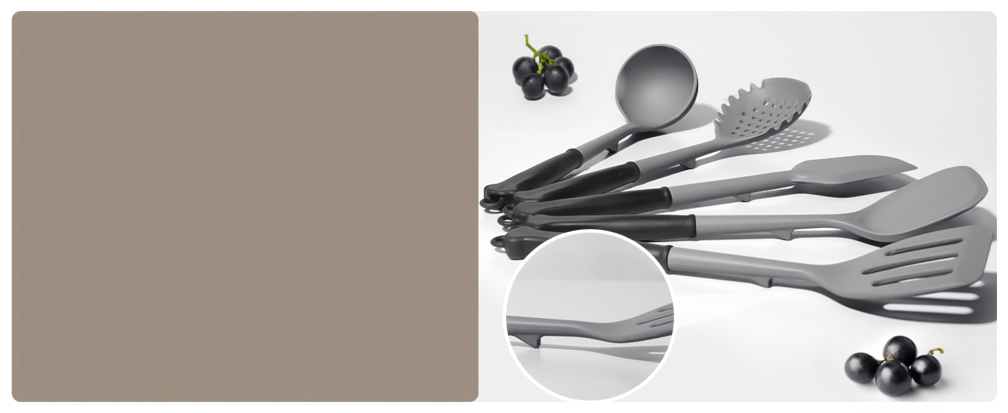 Kikcoin 43Pcs Large Kitchen Utensils Set - Silicone Cooking Utensils Set, Dishwasher Safe Spatula Set for Non-stick Cookware, 446°F Heat Resistant Kitchen Utensils Set with Holder BPA Free, Grey