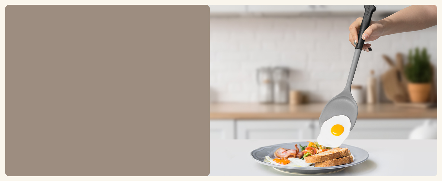 Kikcoin 43Pcs Large Kitchen Utensils Set - Silicone Cooking Utensils Set, Dishwasher Safe Spatula Set for Non-stick Cookware, 446°F Heat Resistant Kitchen Utensils Set with Holder BPA Free, Grey