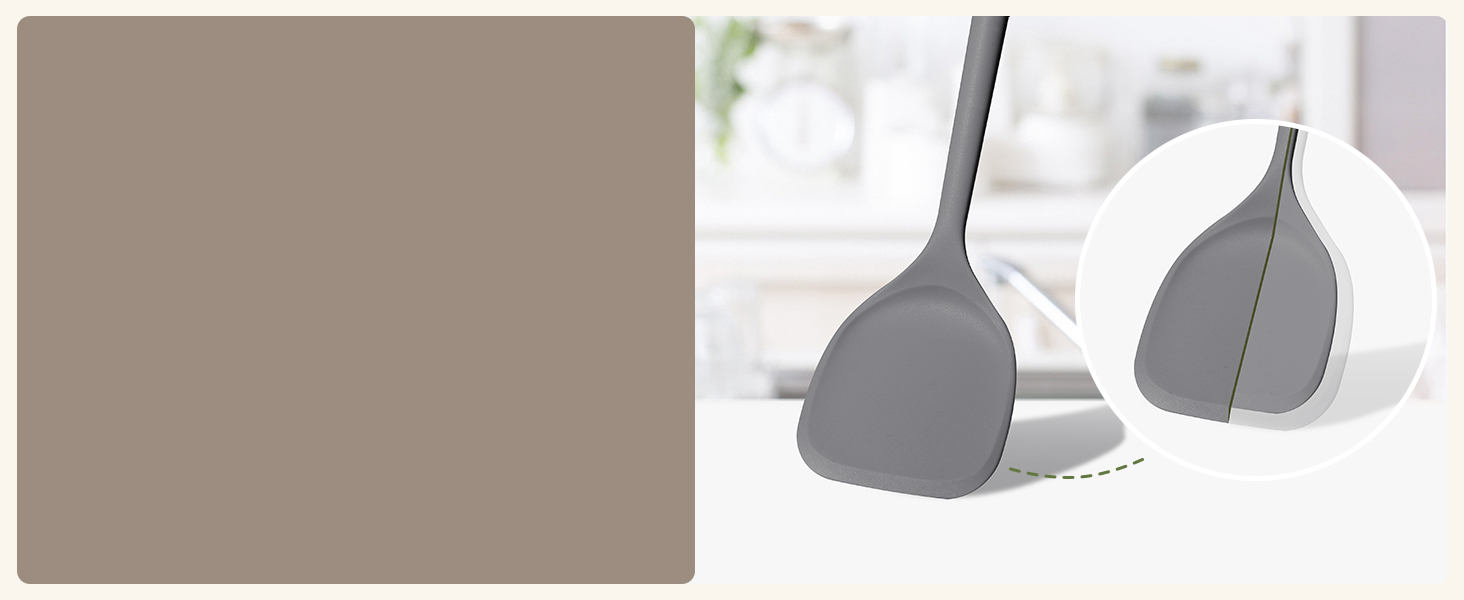 Kikcoin 43Pcs Large Kitchen Utensils Set - Silicone Cooking Utensils Set, Dishwasher Safe Spatula Set for Non-stick Cookware, 446°F Heat Resistant Kitchen Utensils Set with Holder BPA Free, Grey