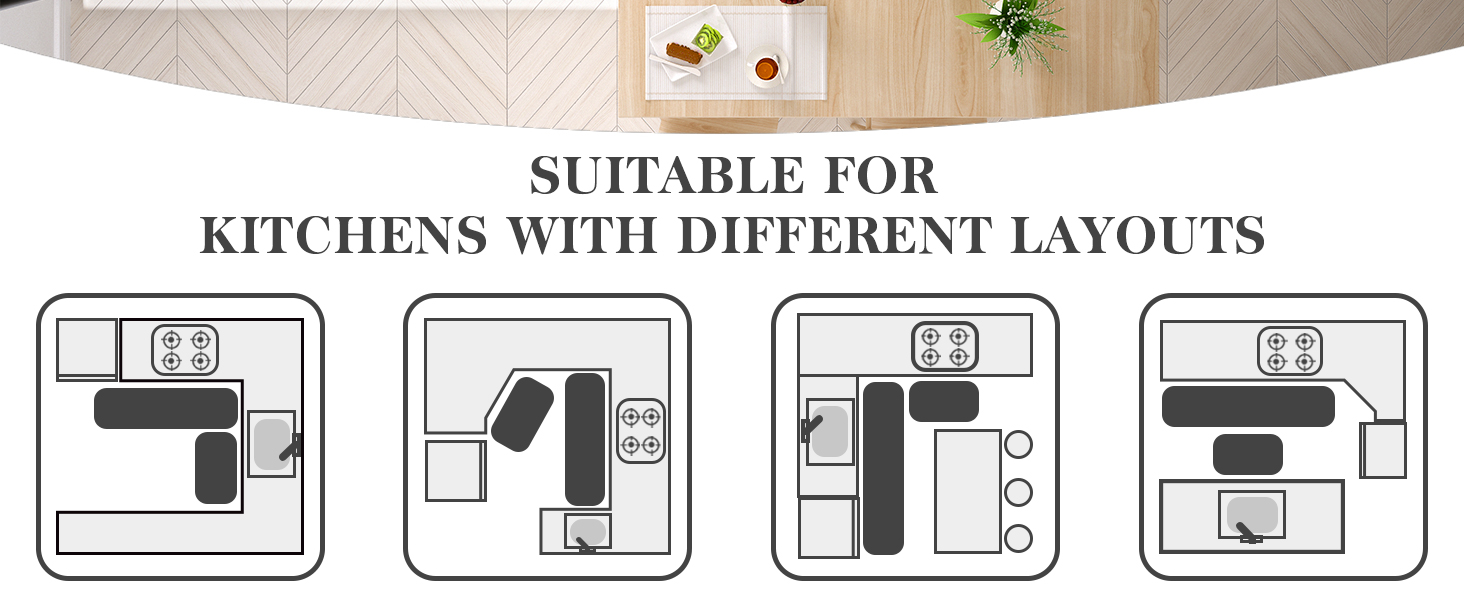 Kitchen Mats for Floor Colorful kitchen rugs Cool Wooden Abstract Anti Fatigue Kitchen Mats Waterproof Floor Mats Cushioned Non-Skid Standing Mats for Laundry, Sink, Set of 2,17.3 x 28+17.3 x 47 Inch