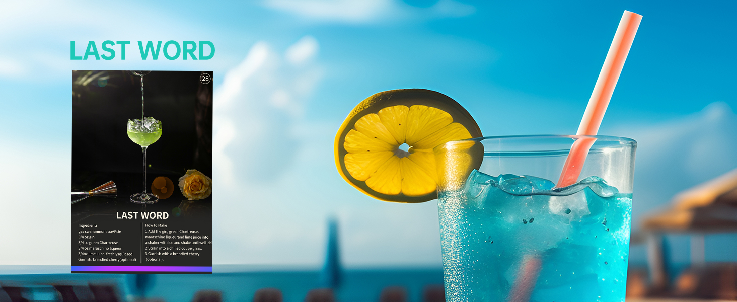 IOV Cocktail Shaker Set: 12-Piece Mixology Bartender Kit Bar Set | 18oz & 28oz Boston Shaker Drink Mixing Tools for Home with Recipe Booklet and Stand | Fun Housewarming Gift (Rainbow)