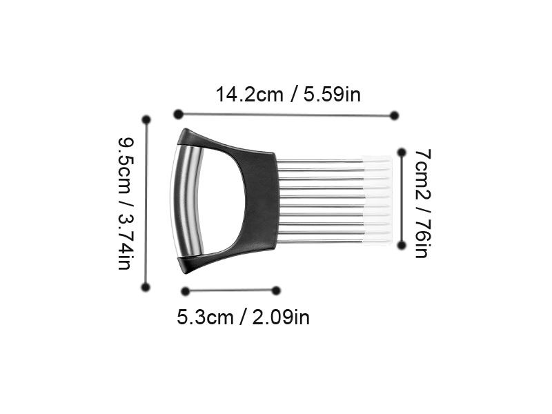 Onion Slicer, Stainless Steel Onion Holder for Slicing with Protective Case, Onion Cutter Tool for Meat Lemon Potato Tomato Avocado Egg Kitchen Slicing Assistant Tool (1 PCS)