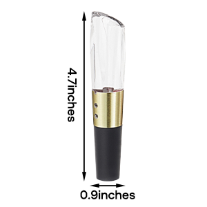 Elegant Wine Aerator Pourer Spout by ELMWAY - Clear Wine Air Aerator Enhances Flavor, Aroma & Finish, No Spill Design, Wine Accessory Gift for Wine Lovers - Gold