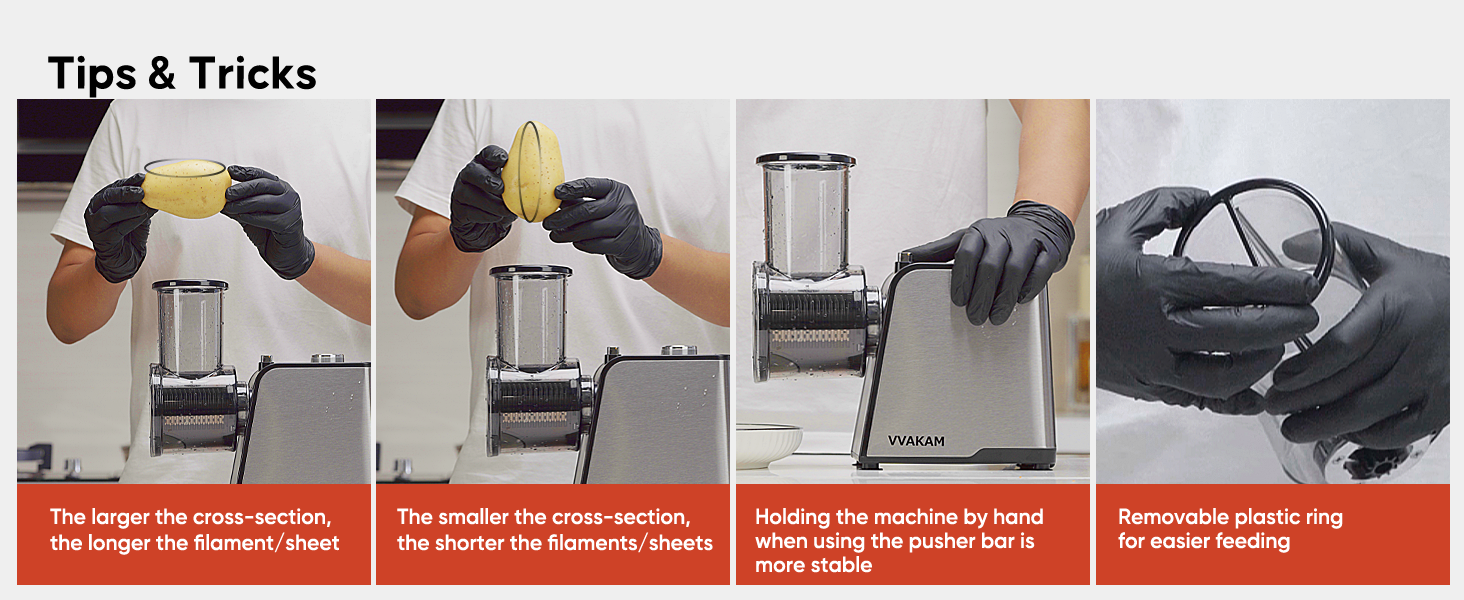 Electric Cheese Grater,300W DC Motor Salad Maker,Electric Slicer Shredder with 5 Different Shapes of Blades,Electric Vegetable Cutter for Potato,Carrot,Black