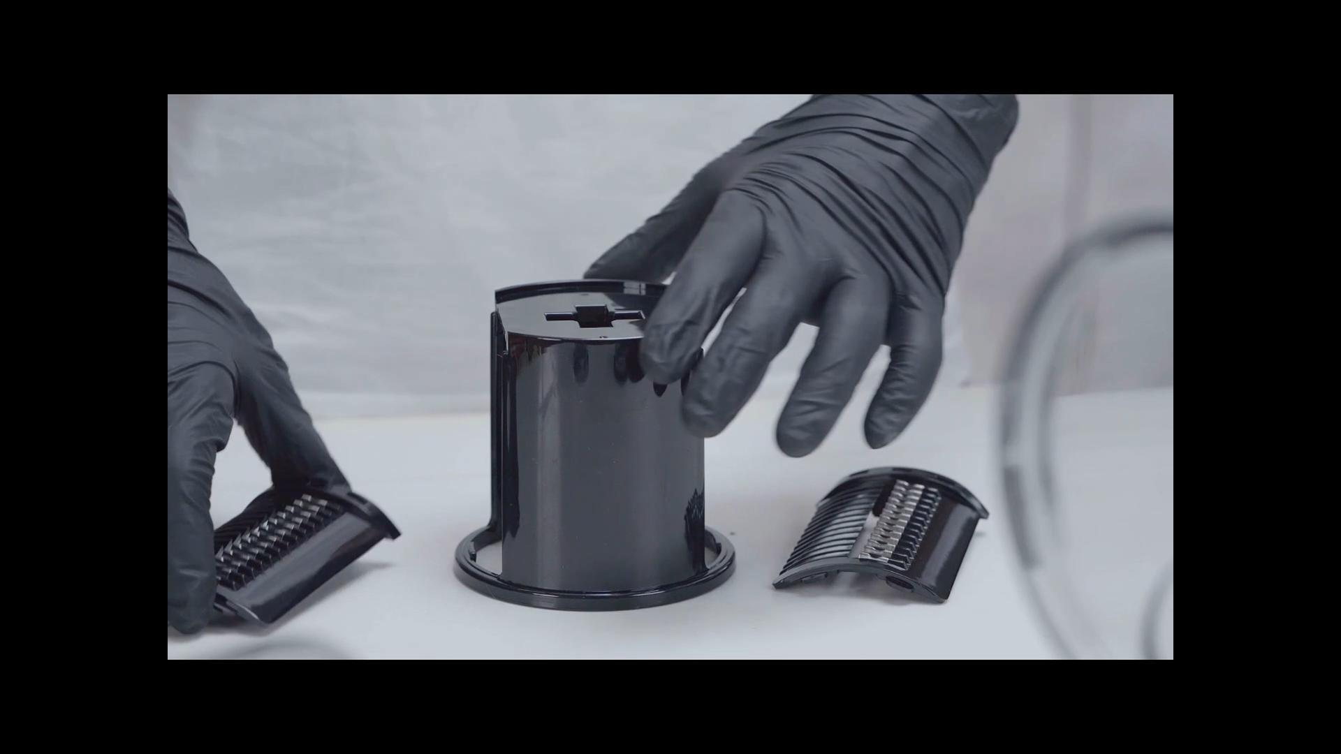 Electric Cheese Grater,300W DC Motor Salad Maker,Electric Slicer Shredder with 5 Different Shapes of Blades,Electric Vegetable Cutter for Potato,Carrot,Black