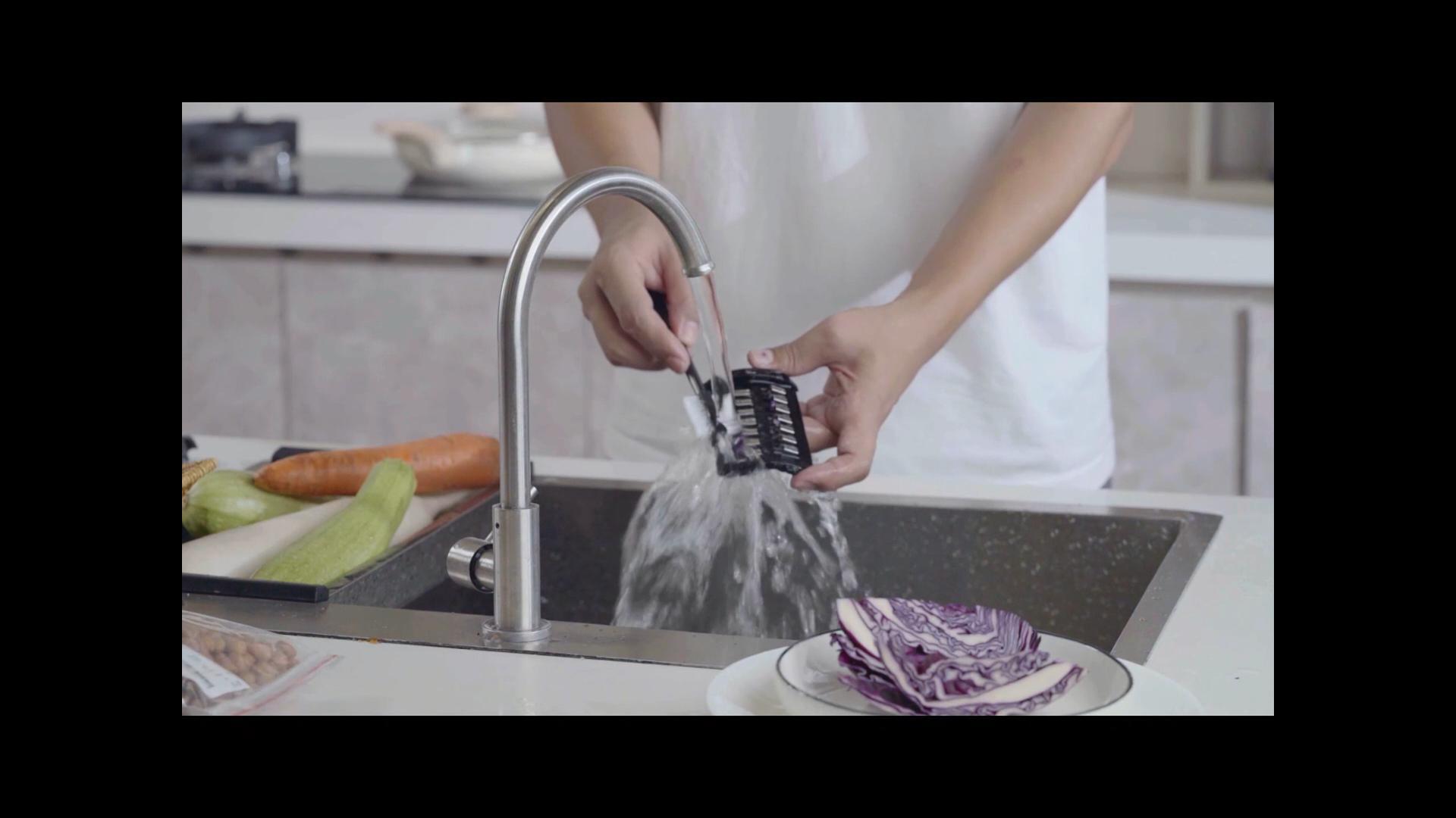 Electric Cheese Grater,300W DC Motor Salad Maker,Electric Slicer Shredder with 5 Different Shapes of Blades,Electric Vegetable Cutter for Potato,Carrot,Black